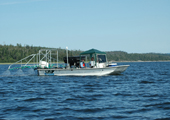 Granular Bayulcide Sprayer Boat